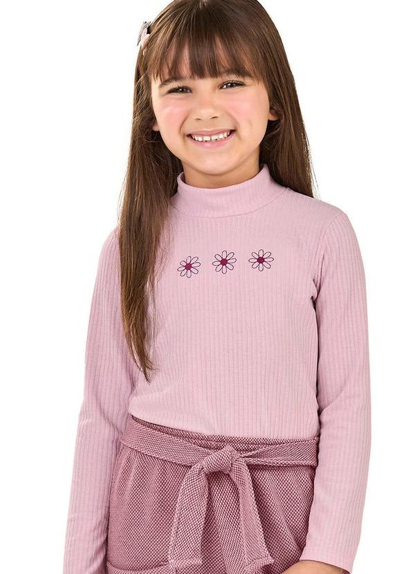 Elian - Blusa Infantil Menina Canelada Floral Rosa 1