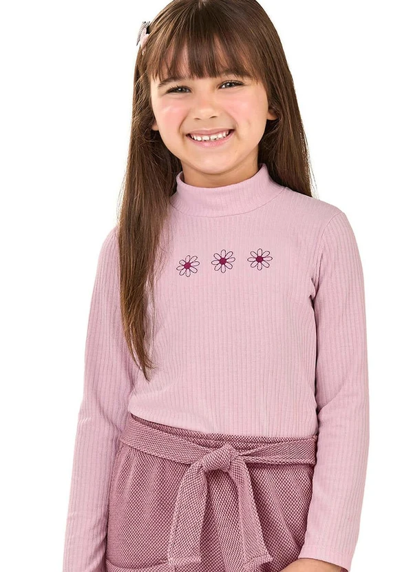 Elian - Blusa Infantil Menina Canelada Floral Rosa 2