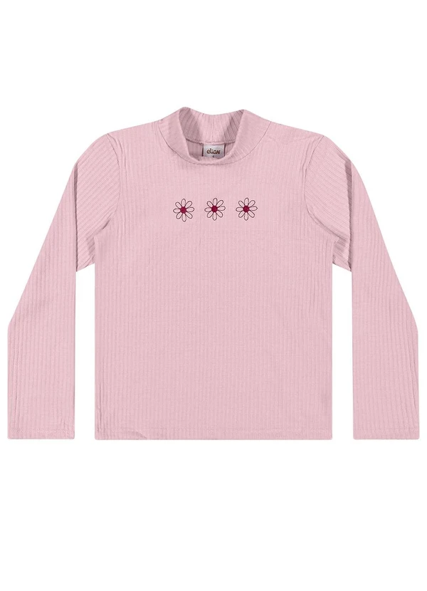 Elian - Blusa Infantil Menina Canelada Floral Rosa 3