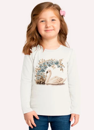 Milon - Blusa Infantil Menina Cisne Branco - MILON