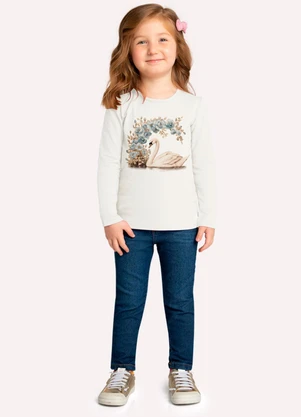 Milon - Blusa Infantil Menina Cisne Branco - MILON