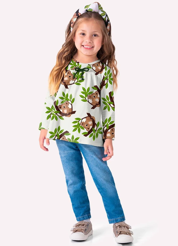 Nanai - Blusa Infantil Menina Coala Off White 2