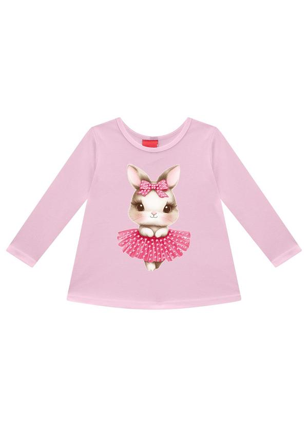 Kyly - Blusa Infantil Menina Coelhinha Rosa