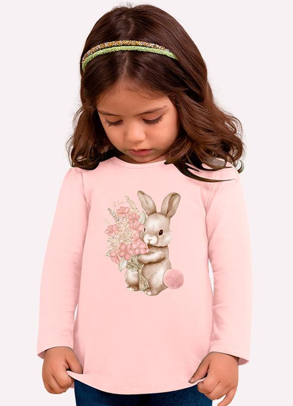 Milon - Blusa Infantil Menina Coelhinho Rosa