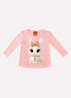 Kyly - Blusa Infantil Menina Coelhinho Rosa - KYLY