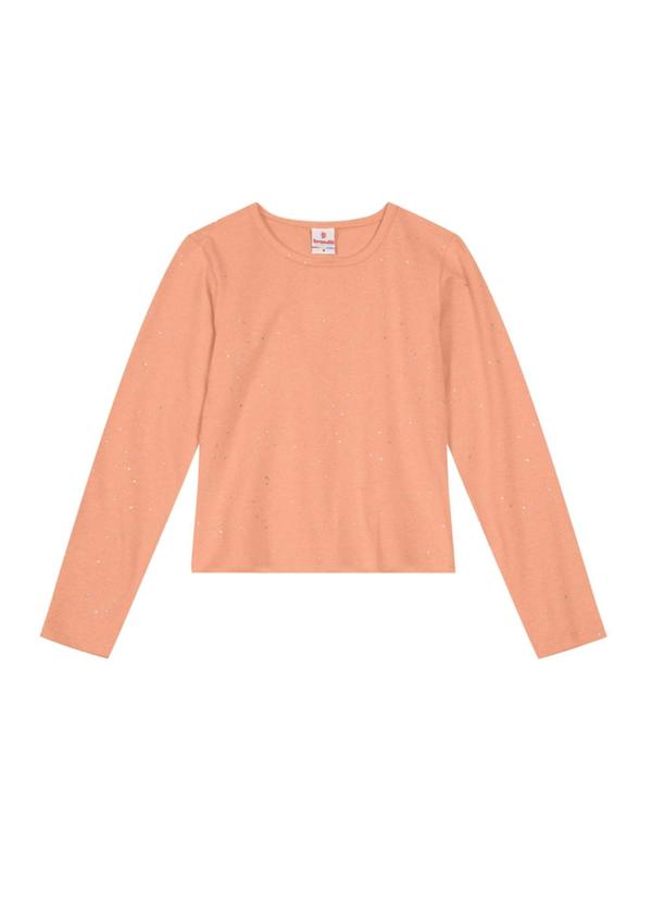 Brandili - Blusa Infantil Menina com Brilho Laranja