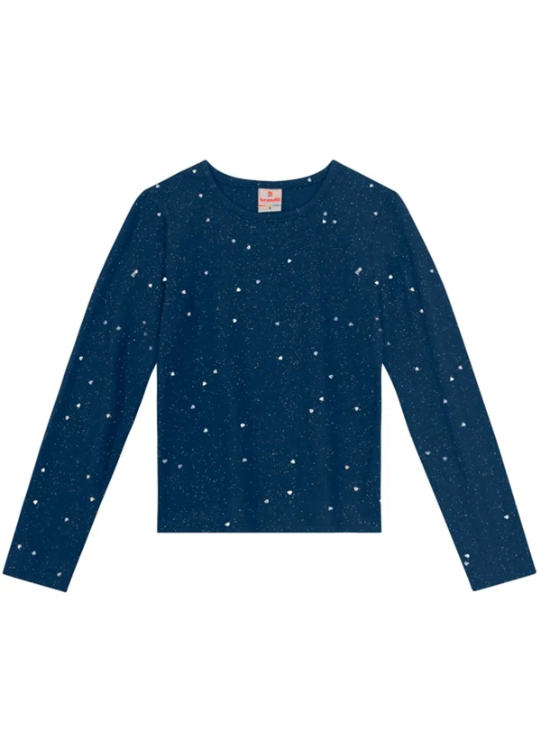 Brandili - Blusa Infantil Menina com Brilhos Azul