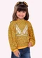 Nanai - Blusa Infantil Menina com Lantejoula Amarelo - variação: Amarelo