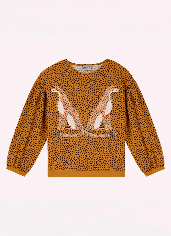 Nanai - Blusa Infantil Menina com Lantejoula Amarelo