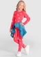 Brandili - Blusa Infantil Menina com Mini Flores Azul - variação: Vermelho