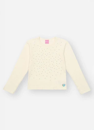 Abrange - Blusa Infantil Menina com Strass Nude - ABRANGE