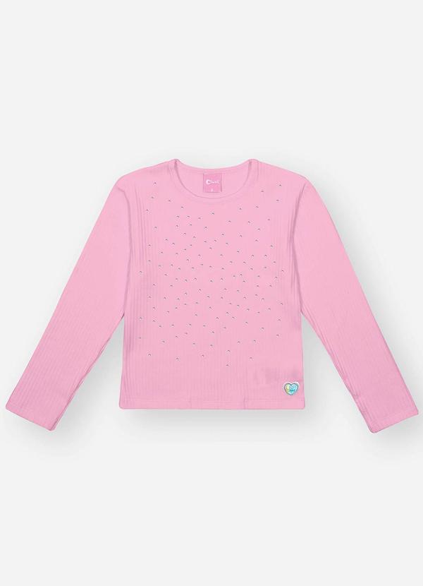 Abrange - Blusa Infantil Menina com Strass Rosa