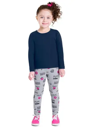 Brandili - Blusa Infantil Menina Cotton Azul - BRANDILI