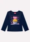 Kyly - Blusa Infantil Menina Cupcake Branco - variação: Azul