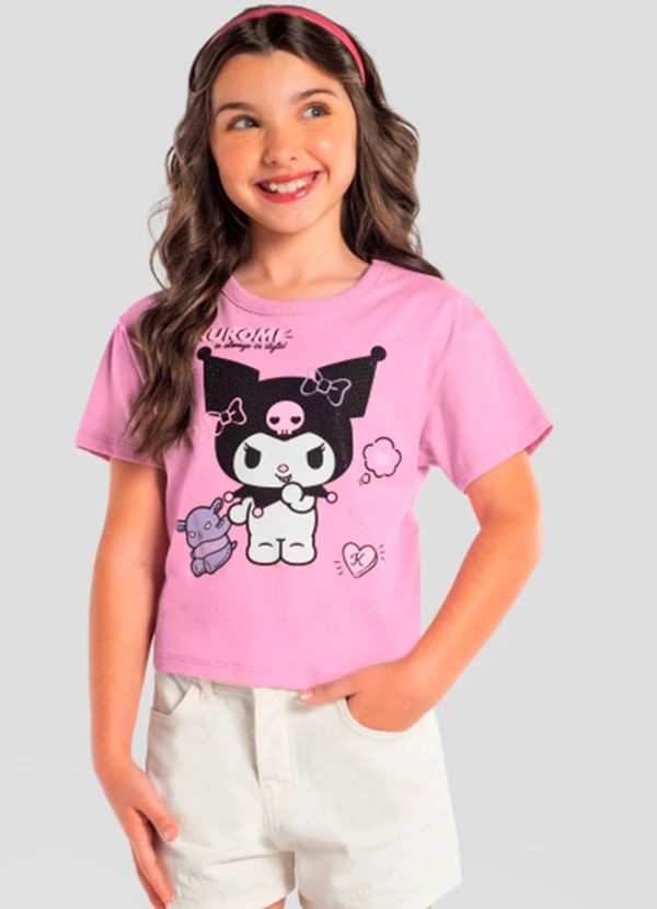 Brandili - Blusa Infantil Menina da Hello Kitty Rosa