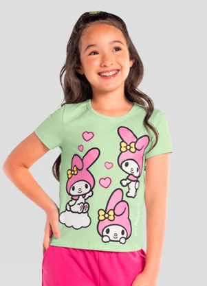Brandili - Blusa Infantil Menina da Hello Kitty Verde - BRANDILI