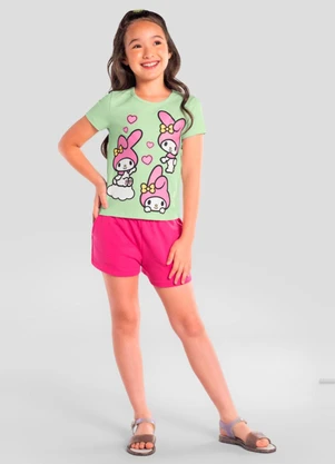 Brandili - Blusa Infantil Menina da Hello Kitty Verde - BRANDILI