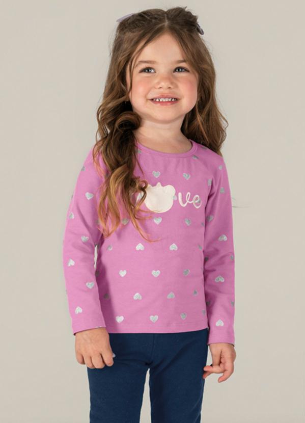 Brandili Mundi - Blusa Infantil Menina de Ursinhos Lilás