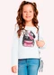 Kyly - Blusa Infantil Menina em Algodão Rosa - variação: Branco