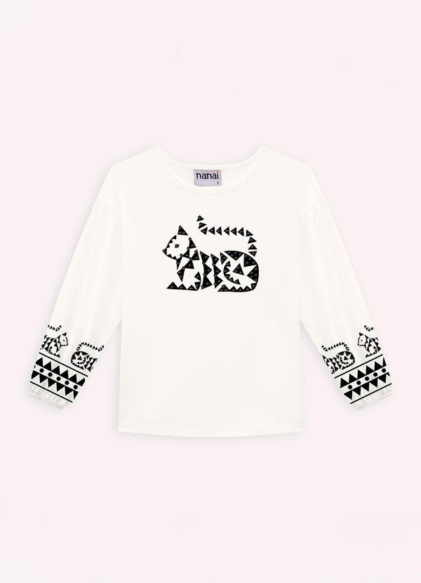 Nanai - Blusa Infantil Menina em Algodão Off White 3