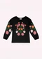 Nanai - Blusa Infantil Menina em Algodão Bege - variação: Preto