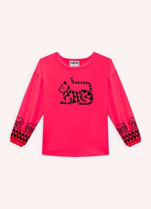 Nanai - Blusa Infantil Menina em Algodão Rosa - NANAI