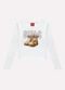 Kyly - Blusa Infantil Menina em Cotton Marrom - variação: Branco