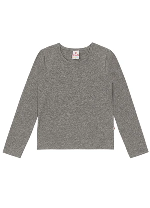 Brandili - Blusa Infantil Menina em Cotton Cinza - BRANDILI