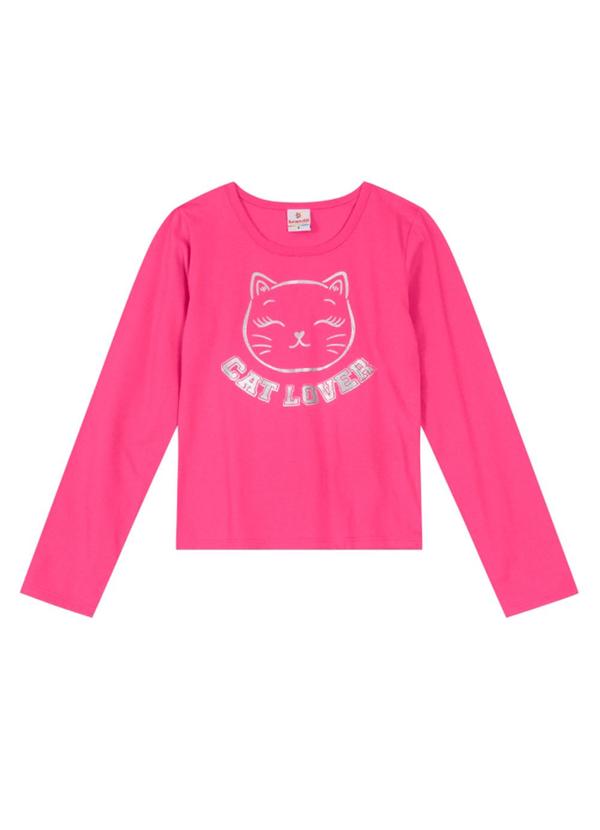 Brandili - Blusa Infantil Menina em Malha Rosa