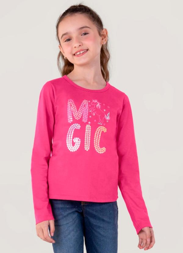 Brandili - Blusa Infantil Menina em Malha Rosa