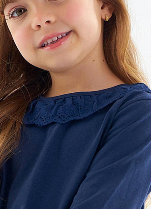 Up Baby - Blusa Infantil Menina em Meia Malha Azul 2