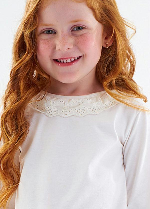 Up Baby - Blusa Infantil Menina em Meia Malha Bege 2