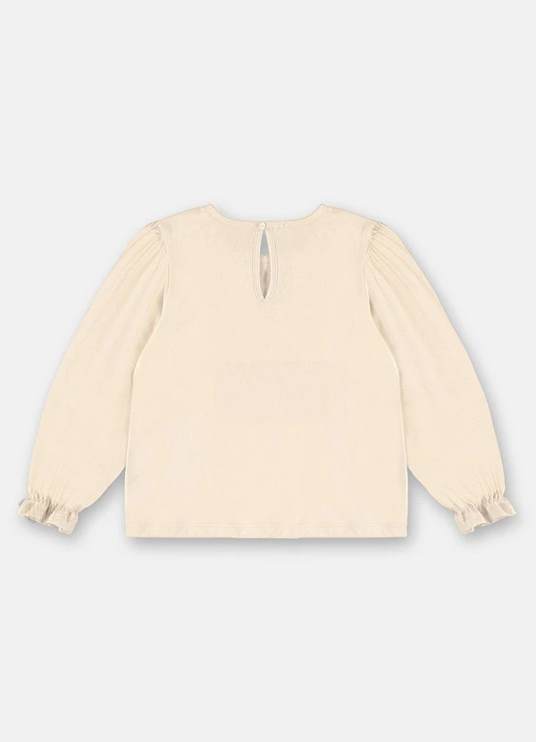 Up Baby - Blusa Infantil Menina em Meia Malha Bege 4