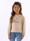 Up Baby - Blusa Infantil Menina em Meia Malha Bege - variação:  