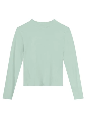 Brandili - Blusa Infantil Menina em Ribana Casual Verde - BRANDILI