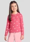 Brandili - Blusa Infantil Menina em Ribana Rosa - variação: Rosa