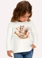 Milon - Blusa Infantil Menina Esquilo Branco - variação: Branco