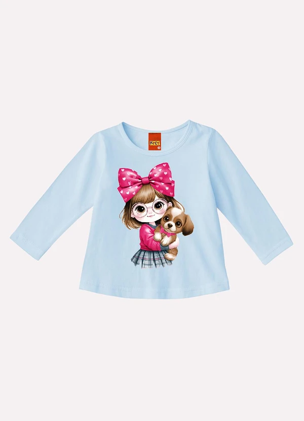 Kyly - Blusa Infantil Menina Estampa Azul
