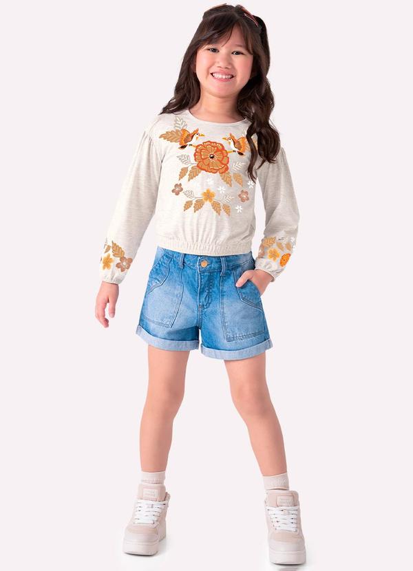 Nanai - Blusa Infantil Menina Estampa Cinza 2