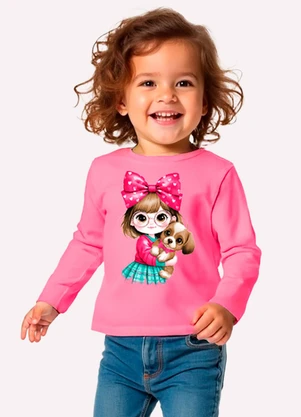 Kyly - Blusa Infantil Menina Estampa Rosa - KYLY