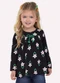 Nanai - Blusa Infantil Menina Flores Preto - variação: Preto