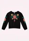 Nanai - Blusa Infantil Menina Flores Preto - variação: Preto