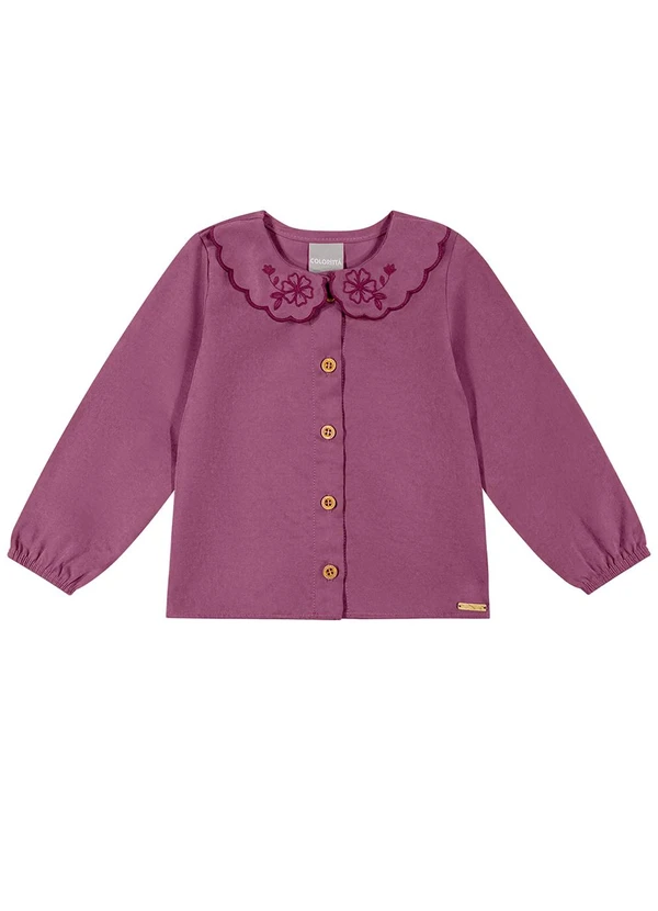Colorittá - Blusa Infantil Menina Gola Boneca Rosa