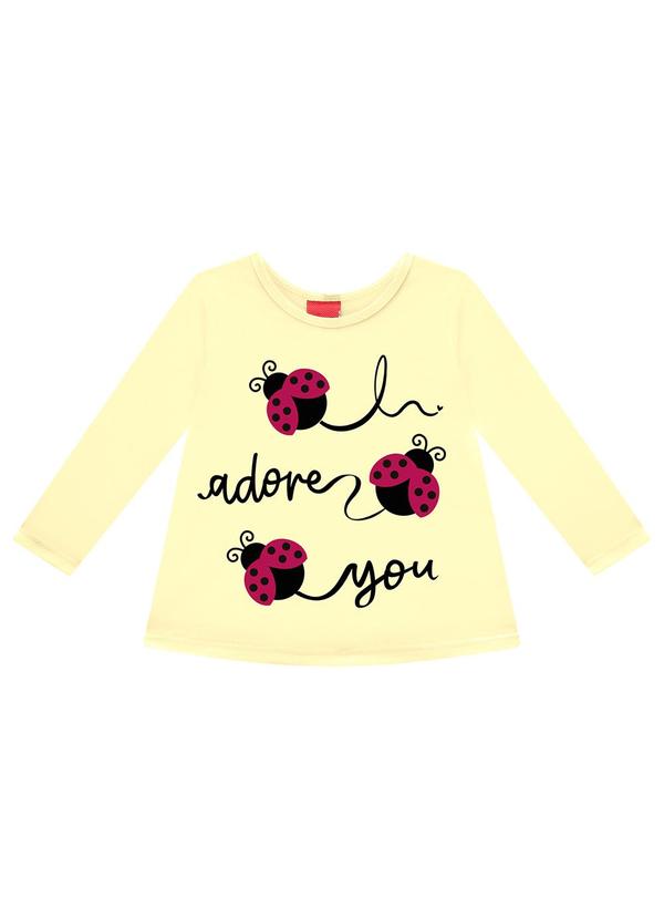Kyly - Blusa Infantil Menina Joaninha Amarelo