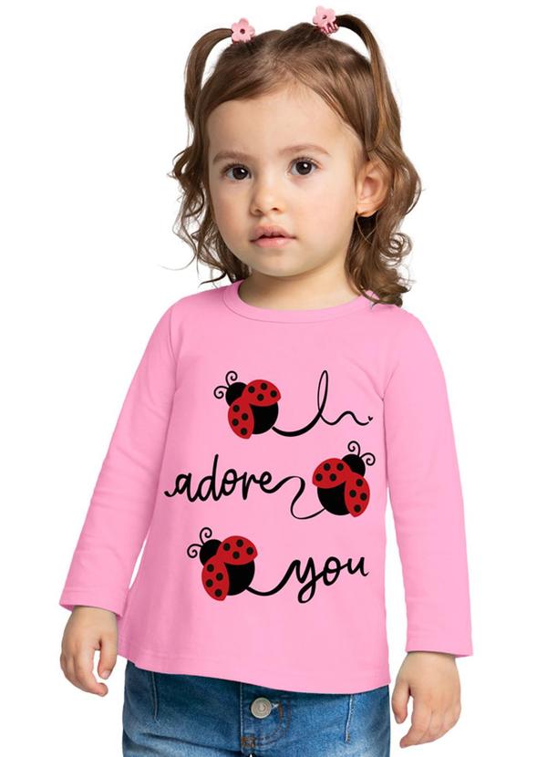 Kyly - Blusa Infantil Menina Joaninha Rosa