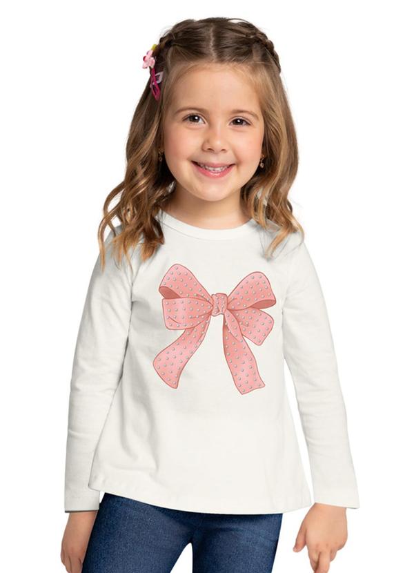 Kyly - Blusa Infantil Menina Laço Branco