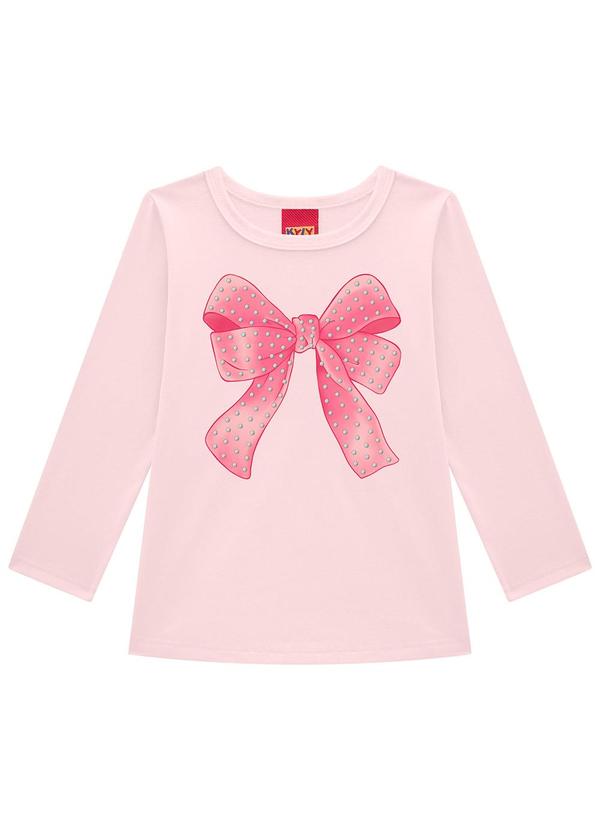Kyly - Blusa Infantil Menina Laço Rosa
