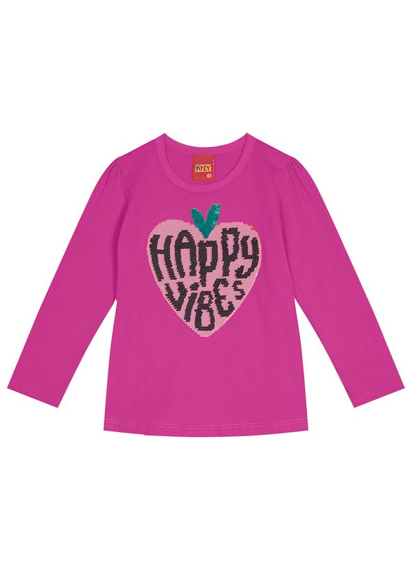 Kyly - Blusa Infantil Menina Lantejoula Reversível Rosa
