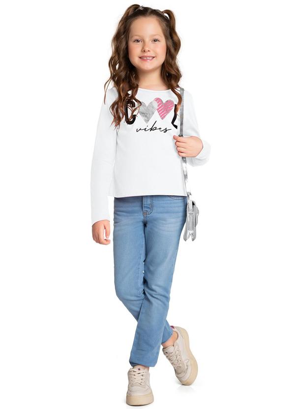 Kyly - Blusa Infantil Menina Lettering Branco