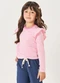 Abrange - Blusa Infantil Menina Listras com Babados Roxo - variação: Rosa